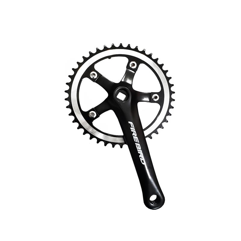 Plato y Palanca Simple 44T Aluminio Fix Negro