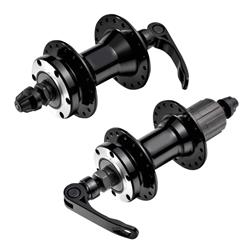 Par de Mazas Aluminio Disco 6 tornillos 36 agujeros Negro a Cassette Ruleman