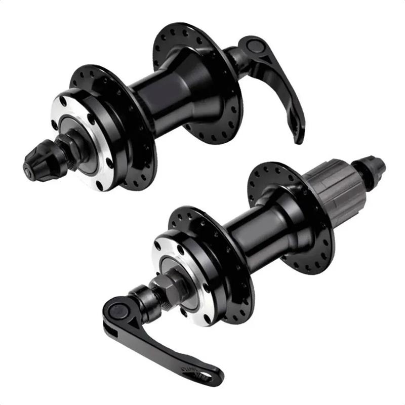 Par de Mazas Aluminio Disco 6 tornillos 36 agujeros Negro a Cassette Ruleman