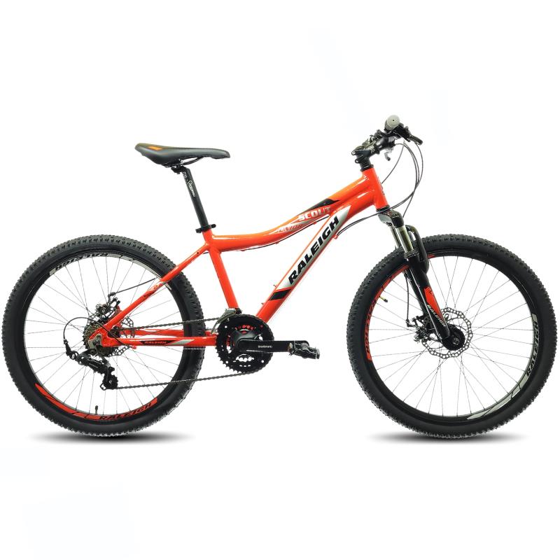 Bicicleta Raleigh MTB Scout Rodado 24 Negra Rojo