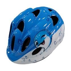 Casco infantil Blanco/Azul BaseCamp Delfin con luz y regulacion