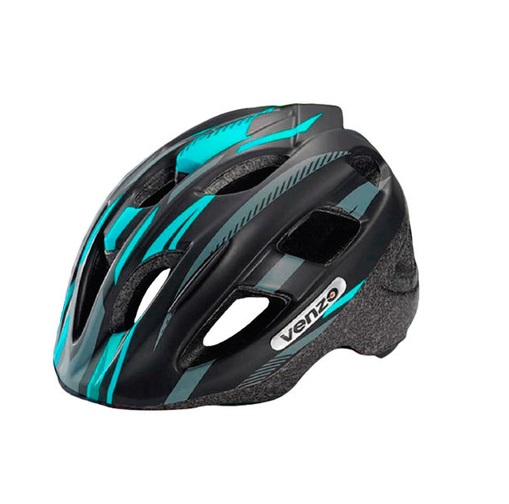 Casco Venzo Negro TeaL con Ruedita 48-54cm (S)