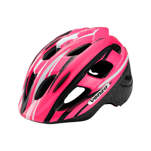 Casco Venzo Rosa Negro con Ruedita 48-54cm (S)