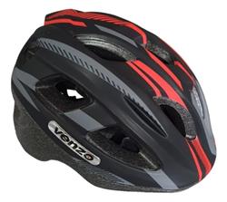 Casco Venzo Negro Rojo con Ruedita 48-54cm (S)