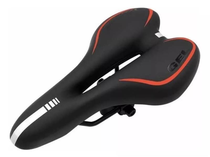Asiento MTB Ancho Antiprostatico Gel Color Rojo