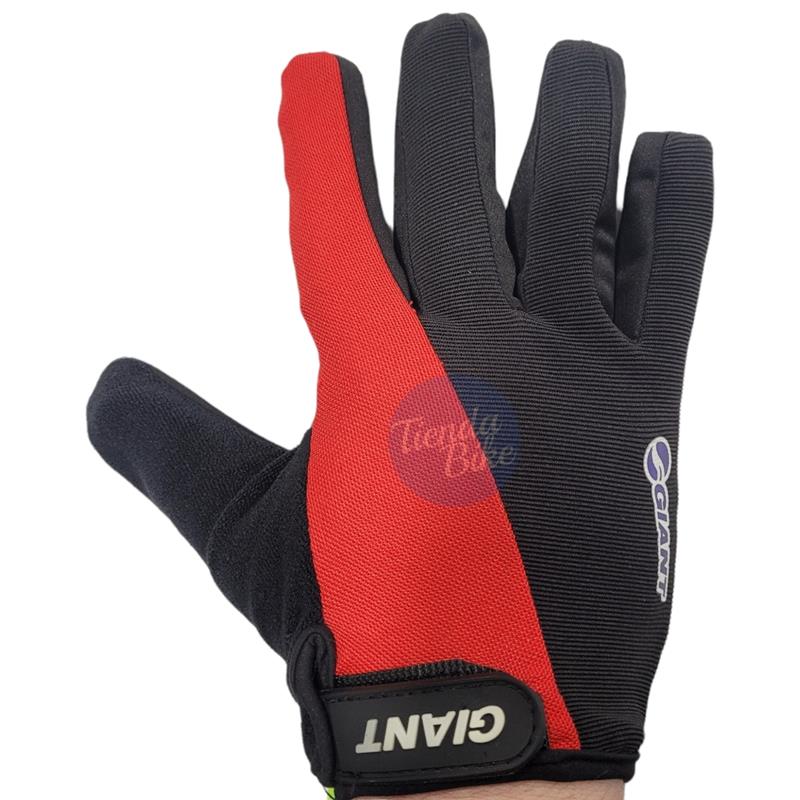 Guantes Giant Dedos Largos Tactil Negro/Rojo (XL)