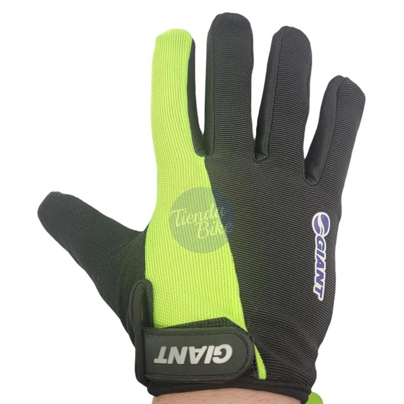 Guantes Giant Dedos Largos Tactil Negro/Verde Fluor (L)