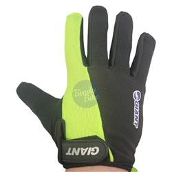 Guantes Giant Dedos Largos Tactil Negro/Verde Fluor (XL)